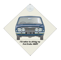 Ford Zodiac MkIII 1962-66 Car Window Hanging Sign